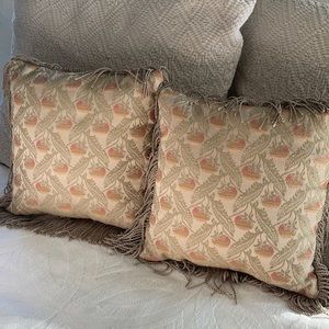 Tassel trim throw pillows